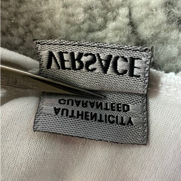 Authentic Versace Sport Alias S.p.a. quarter-zip polo shirt White/Green Medium - Picture 14 of 16